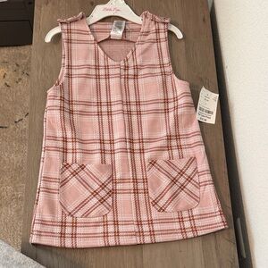 Pink Plaid Sleeveless Top with Pockets